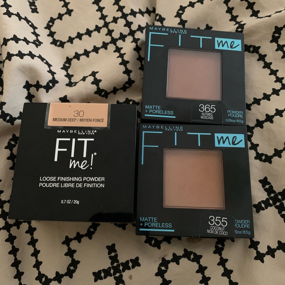 Maybelline fit me 355 + 365 + medium deep loose finishing powder